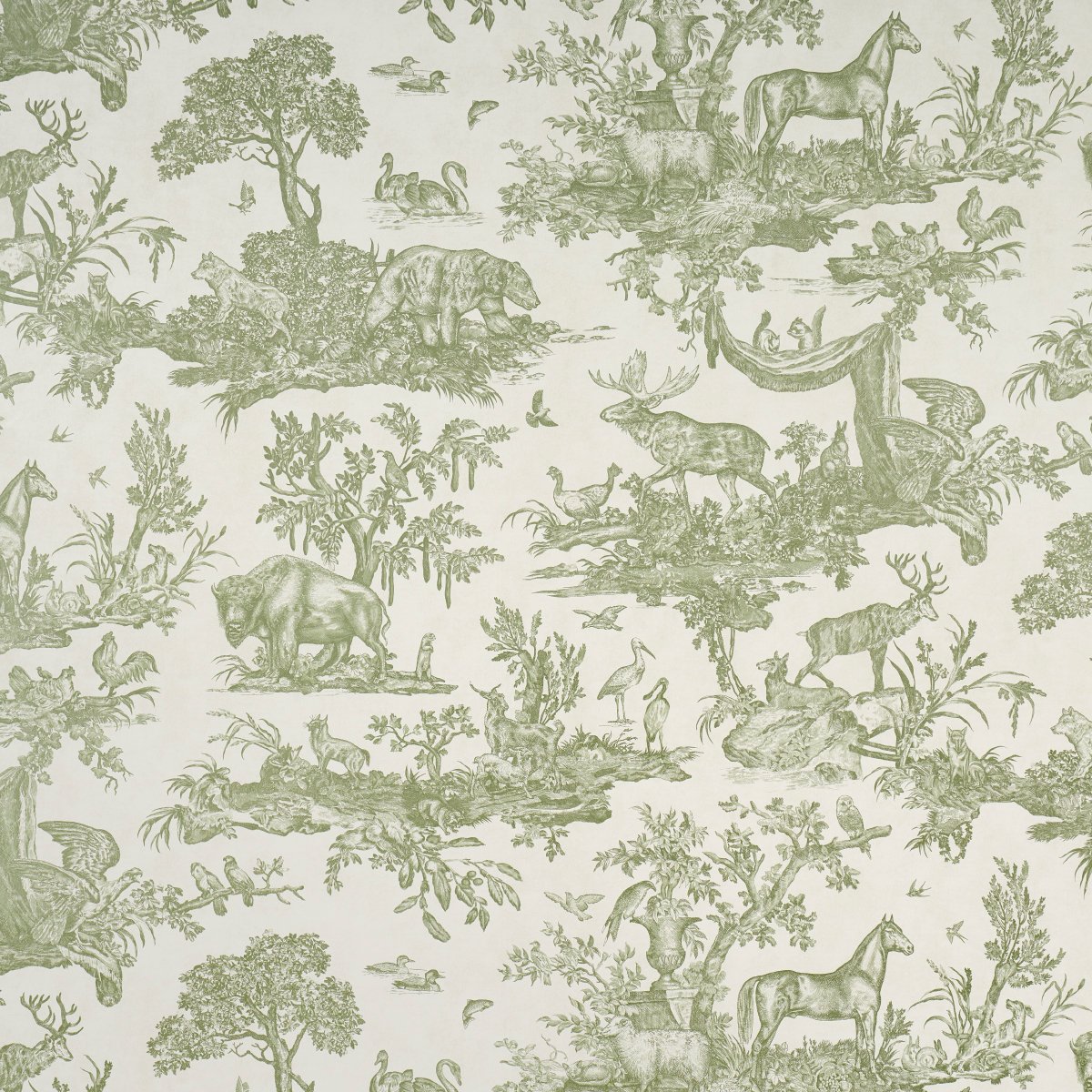 5016441.jpg Western Toile OLIVE Wallcovering by Schumacher A Country Life Wallpaper SCH-5016441