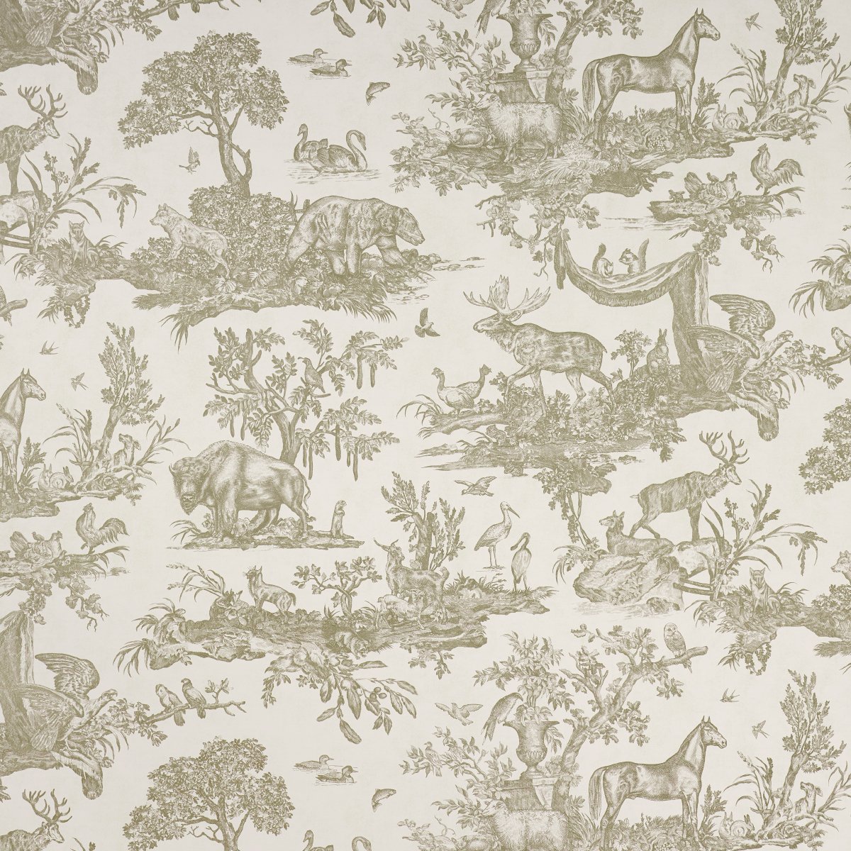 5016442.jpg Western Toile STONE Wallcovering by Schumacher A Country Life Wallpaper SCH-5016442