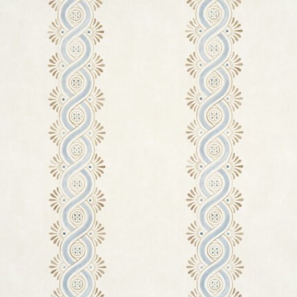 LEONIDIS STRIPE BLUE Wallcovering by Schumacher Rhythm In Motion Wallpaper SCH-5016460