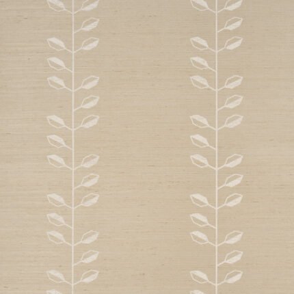 GEO LEAF SISAL BONE & WHITE Grasscloth Wallcovering by Schumacher Textured & Woven Wallcoverings Wallpaper SCH-5016700