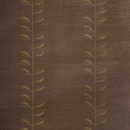 GEO LEAF SISAL METALLIC GOLD & SEPIA Grasscloth Wallcovering by Schumacher