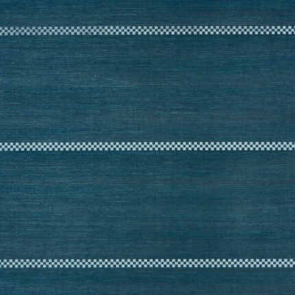 CHECKERED STRIPE SISAL PEACOCK Grasscloth Wallcovering by Schumacher