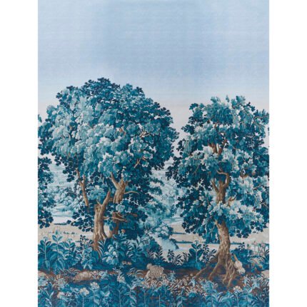 La Forêt 3 Panel Set ANTIQUE BLUE FOREST Panel Set by Schumacher