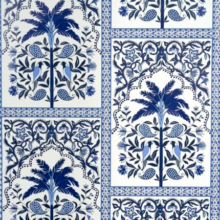 Amazonas Mystique TROPICAL SHADES OF BLUE Wallcovering by Schumacher