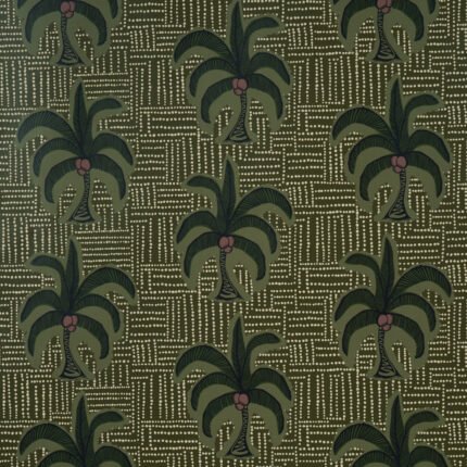 Agua De Coco PALM TREE GREEN Wallcovering by Schumacher