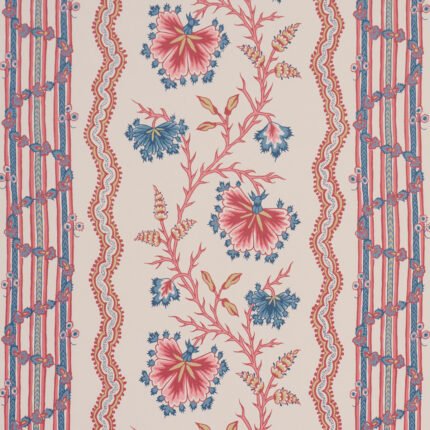 Parvati Floral Stripe VERMILION Wallcovering by Schumacher