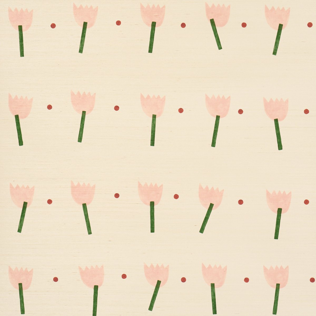 TULIP PLAY SISAL PINK Grasscloth Wallcovering by Schumacher Pink