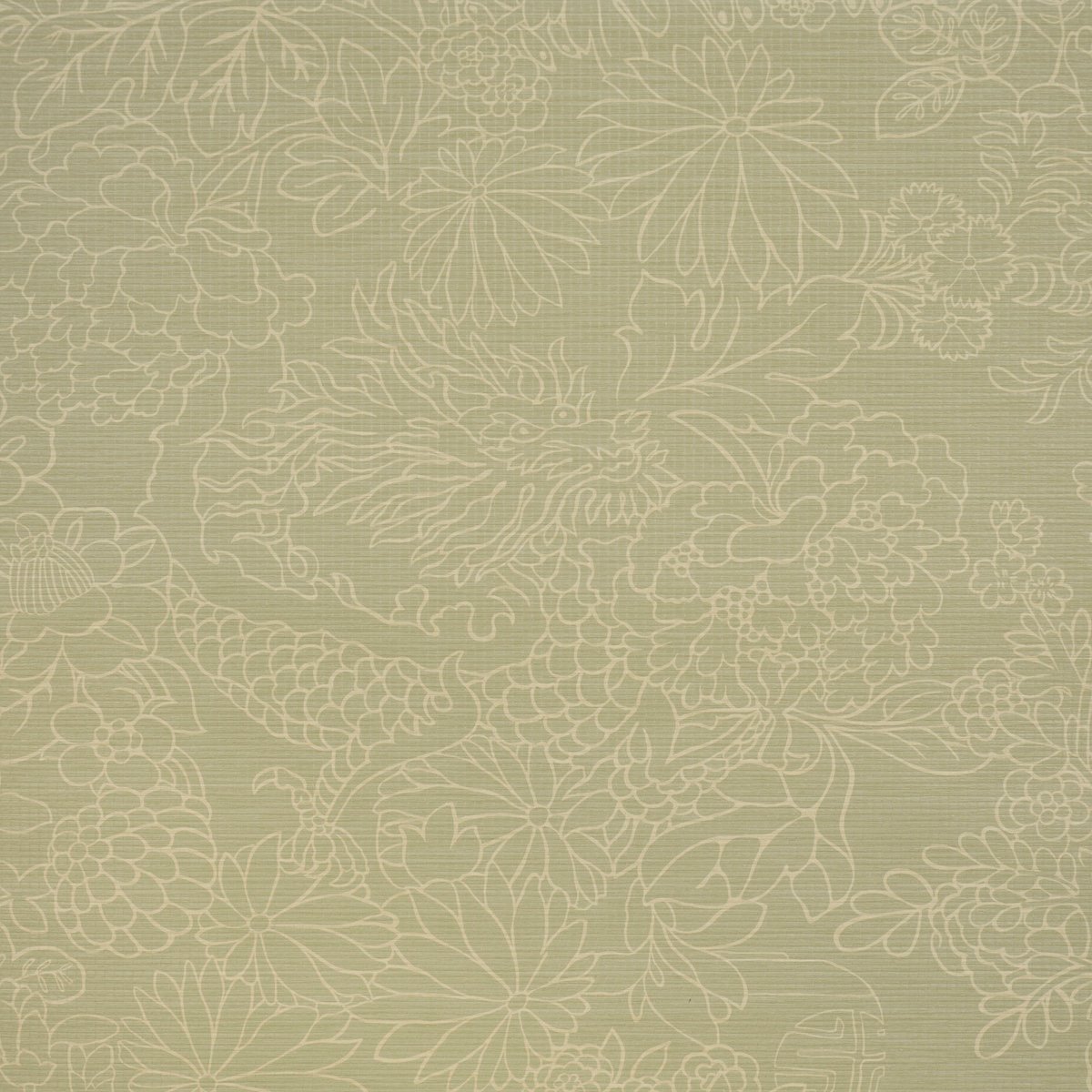 5017621.jpg CHIANG MAI DRAGON SILHOUETTE RAFFIA SAGE Grasscloth Wallcovering by Schumacher Atelier Paris Wallpaper SCH-5017621
