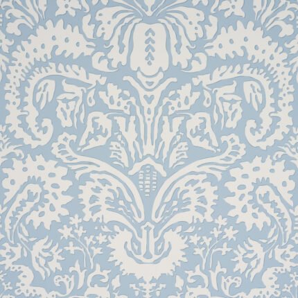 SUFFOLK DAMASK BLUE Wallcovering by Schumacher Veere Grenney Wallpaper SCH-5017721