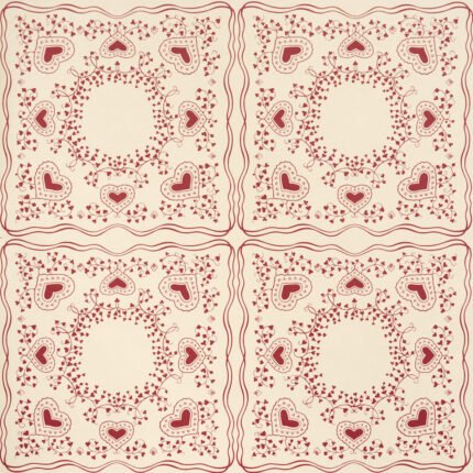 Garden Of Hearts RED Wallcovering by Schumacher