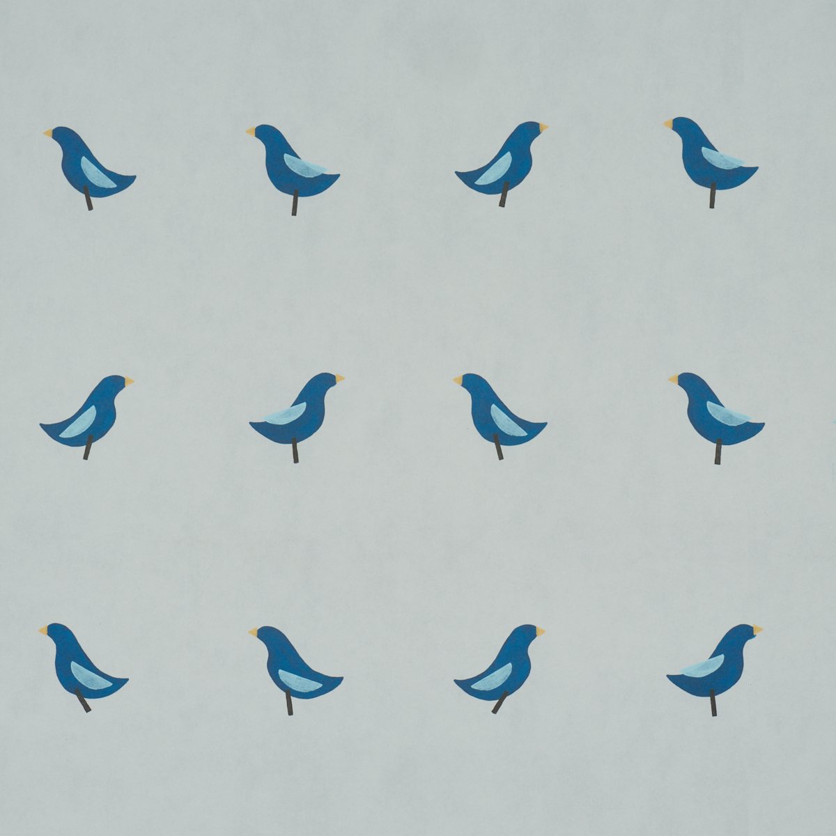 5017892.jpg BIRDS PRINT NAVY ON SKY Wallcovering by Schumacher - Image 1