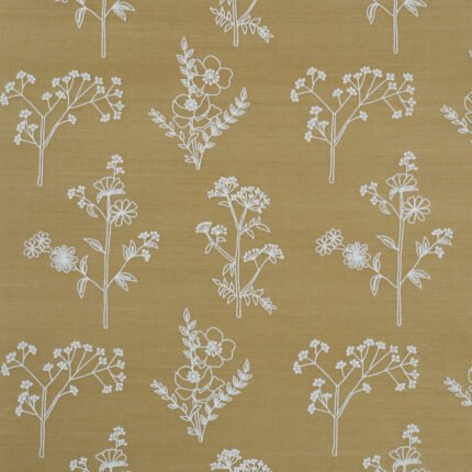 Lisbeth Embroidered Sisal OLIVE Grasscloth Wallcovering by Schumacher