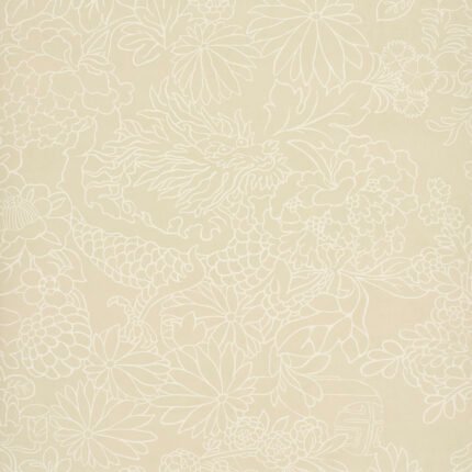 Chiang Mai Dragon Silhouette MISTRAL SAND Wallcovering by Schumacher Atelier Paris Wallpaper SCH-5017922