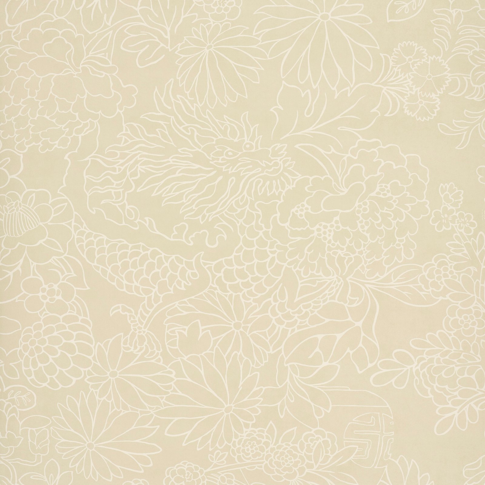 5017922.jpg Chiang Mai Dragon Silhouette MISTRAL SAND Wallcovering by Schumacher Atelier Paris Wallpaper SCH-5017922