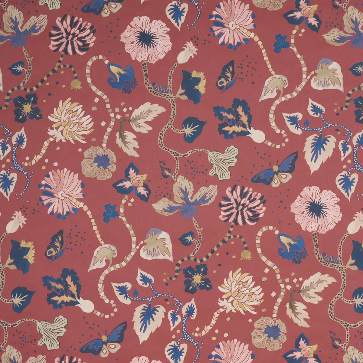 Gloriette RED Wallcovering by Schumacher Red