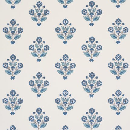 DALILA HAND-SCREEN PRINT BLUE Wallcovering by Schumacher