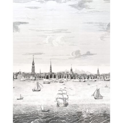Philadelphia Harbor 3 Panel Set BLACK Panel Set by Schumacher