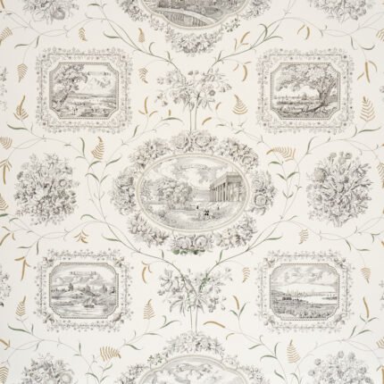 Century Scenic Toile BLACK Wallcovering by Schumacher