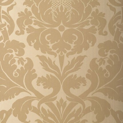 FIORELLA DAMASK OATMEAL Wallpaper by Schumacher