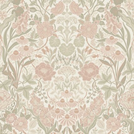 ÖRTAGÅRD BLUSH AND IVORY Wallpaper by Schumacher