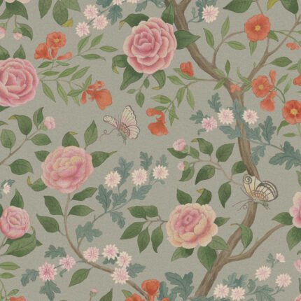 KAMELIA NATURAL Wallpaper by Schumacher