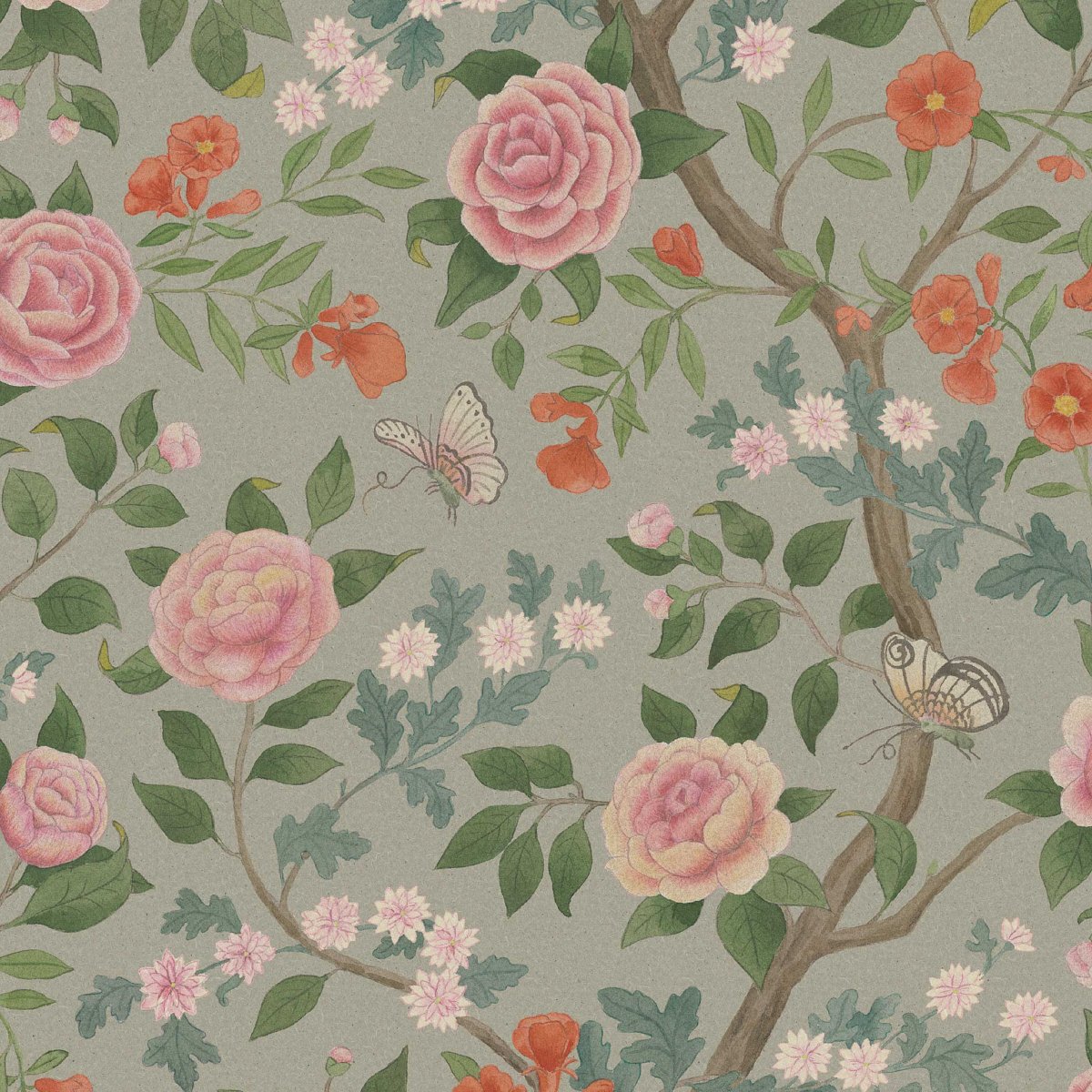 5729.jpg KAMELIA NATURAL Wallpaper by Schumacher - Image 1