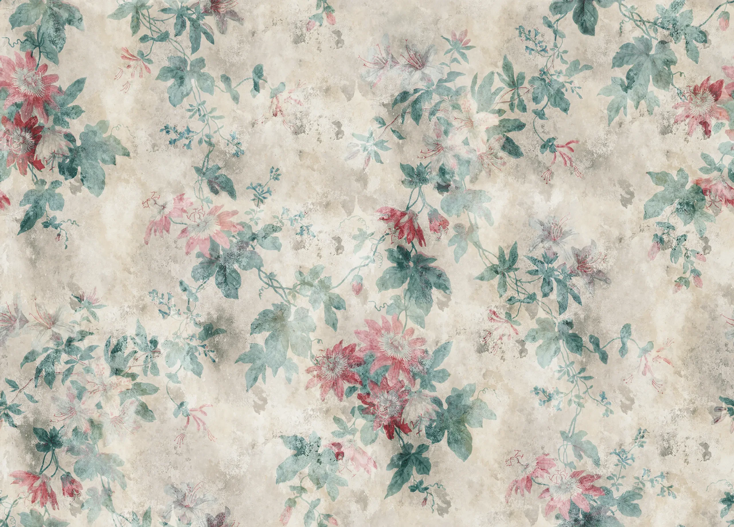 Faded Passion Clay Floral Mural by Sandberg