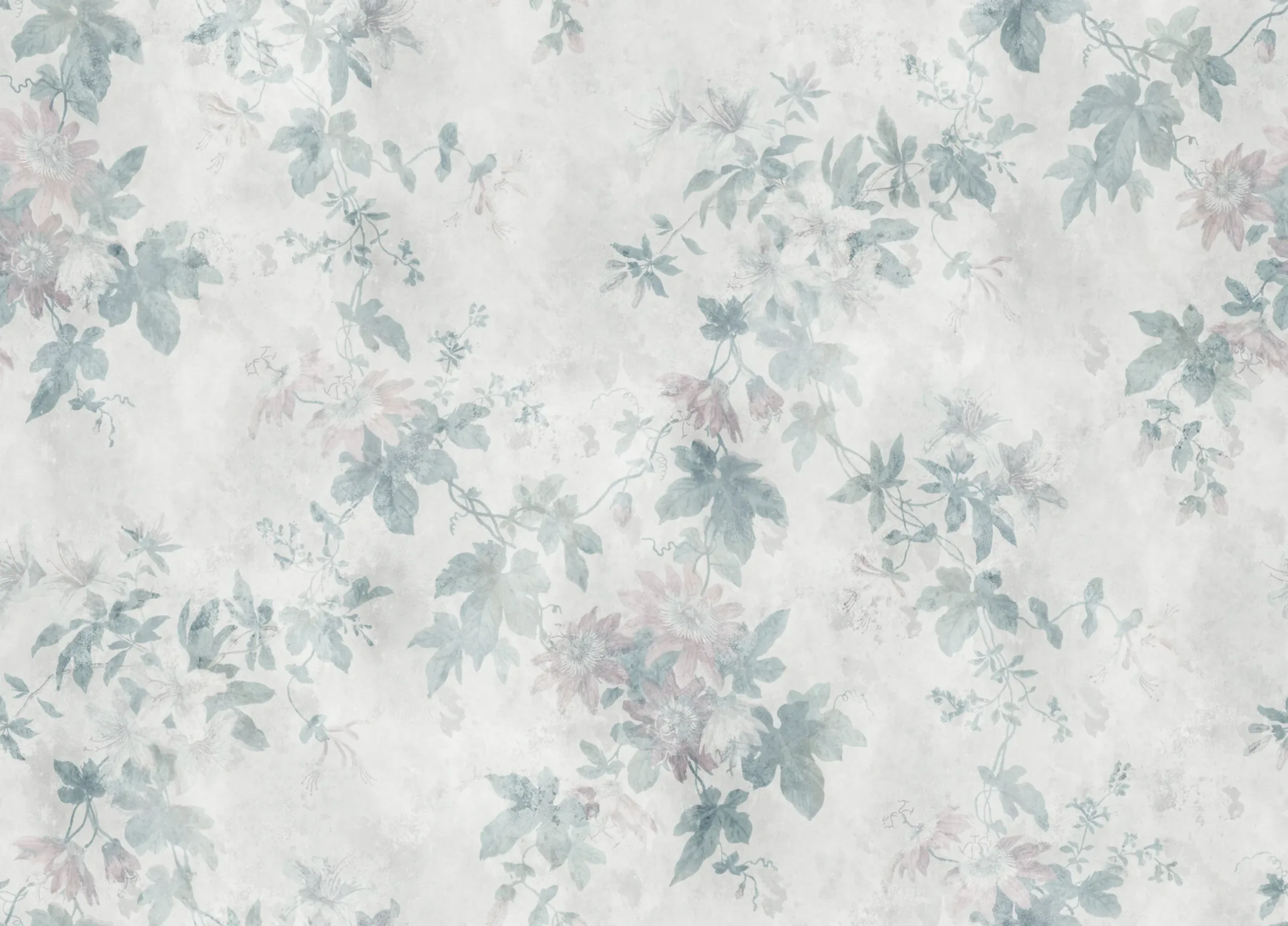 Faded Passion Pastel Floral Mural by Sandberg