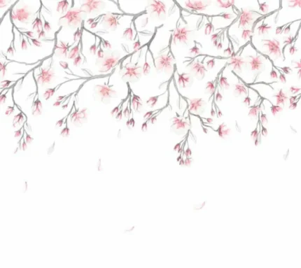 Sakura Pink Floral Mural by Sandberg