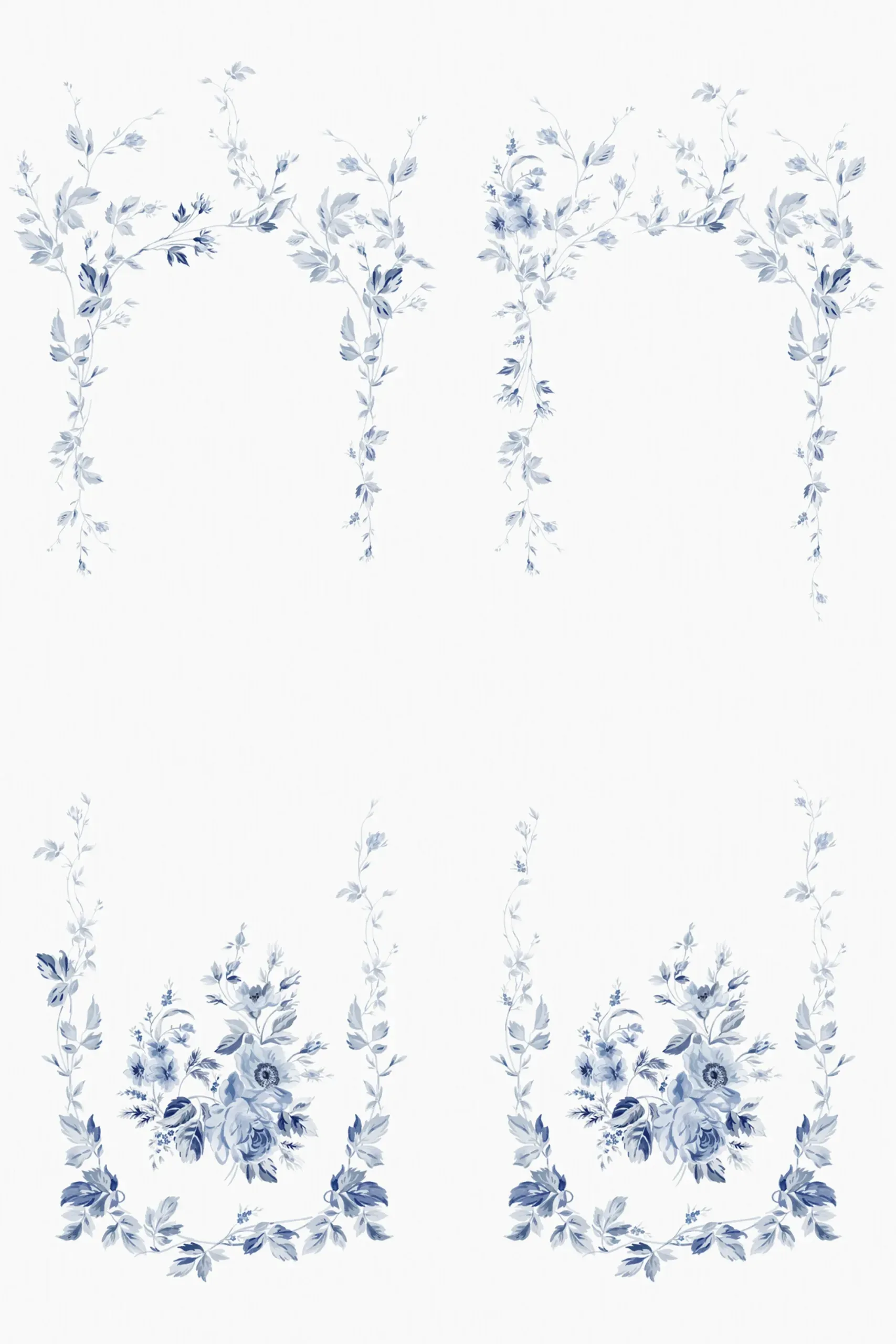 Marieberg Blue Botanical Mural by Sandberg