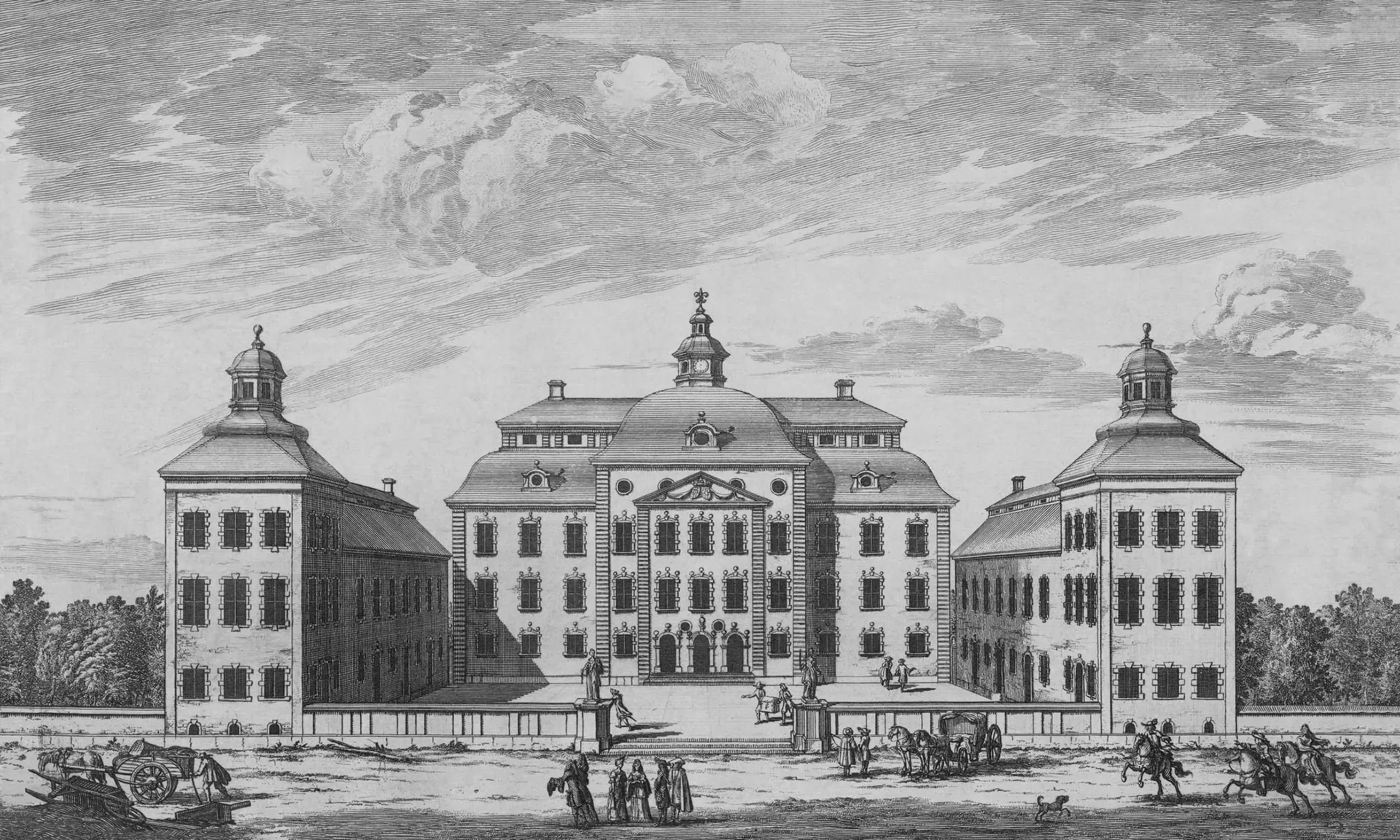 Lofstad Slott Graphite Large Pattern Mural by Sandberg