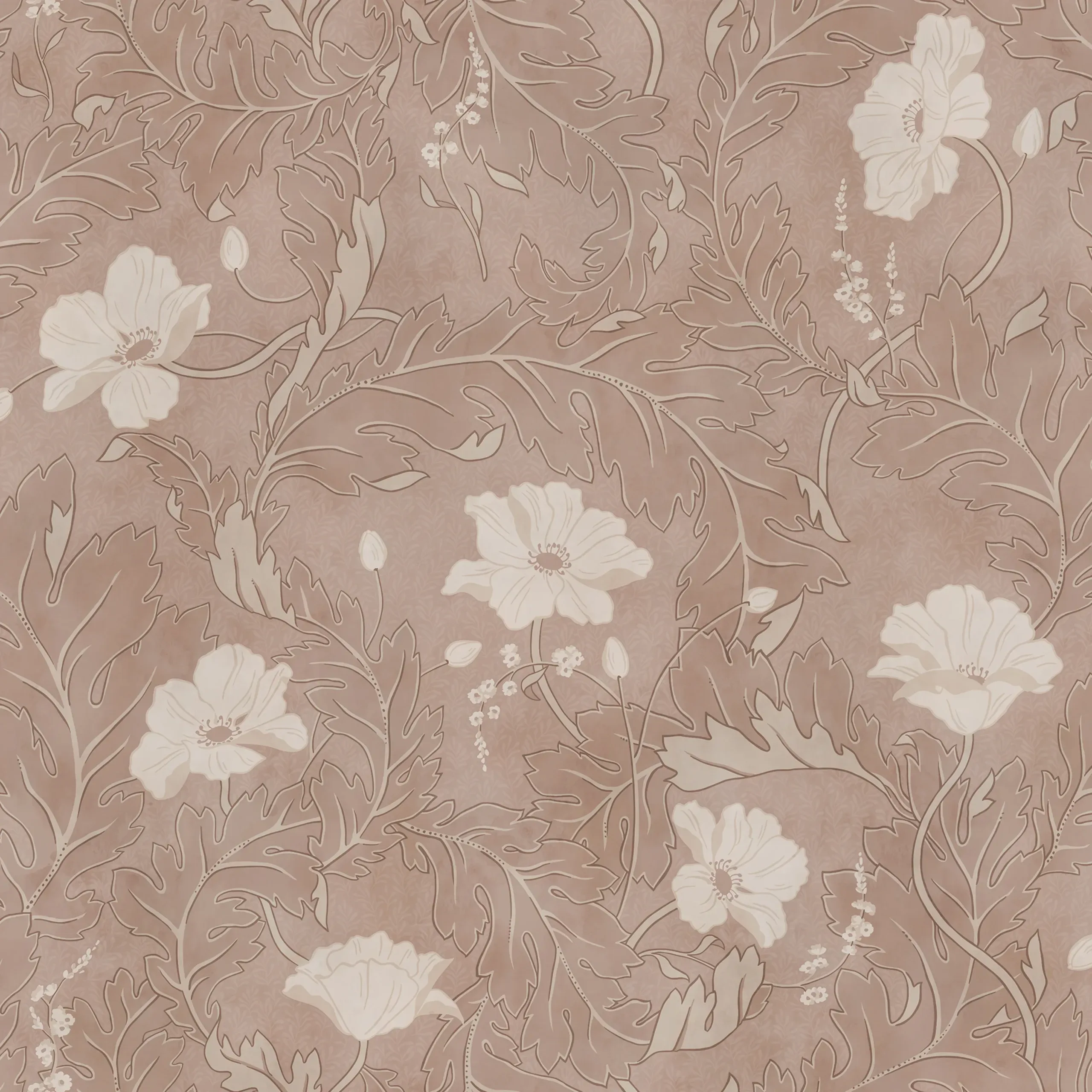 Poppy Blush Floral Mural by Sandberg