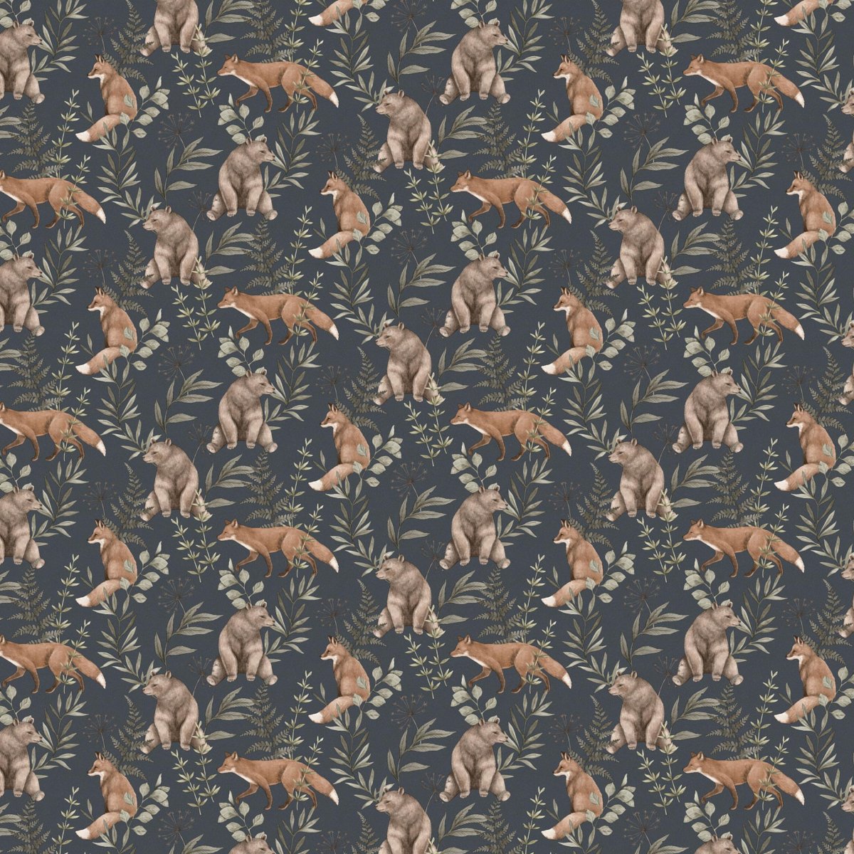 6920.jpg WILD FOREST MIDNIGHT Wallpaper by Schumacher BORÅSTAPETER Wallpaper SCH-6920