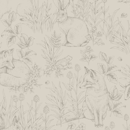 FOREST FRIENDS STONE Wallpaper by Schumacher