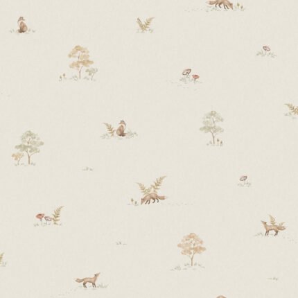 LITTLE FOX SOFT NEUTRAL Wallpaper by Schumacher