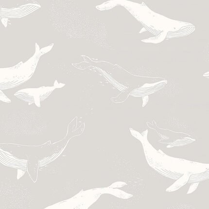 WHALES GREY Wallpaper by Schumacher BORÅSTAPETER Wallpaper SCH-7452