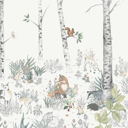 MAGIC FOREST MURAL IVORY by Schumacher