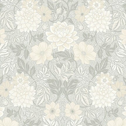 DAHLIA GARDEN NATURAL Wallpaper by Schumacher