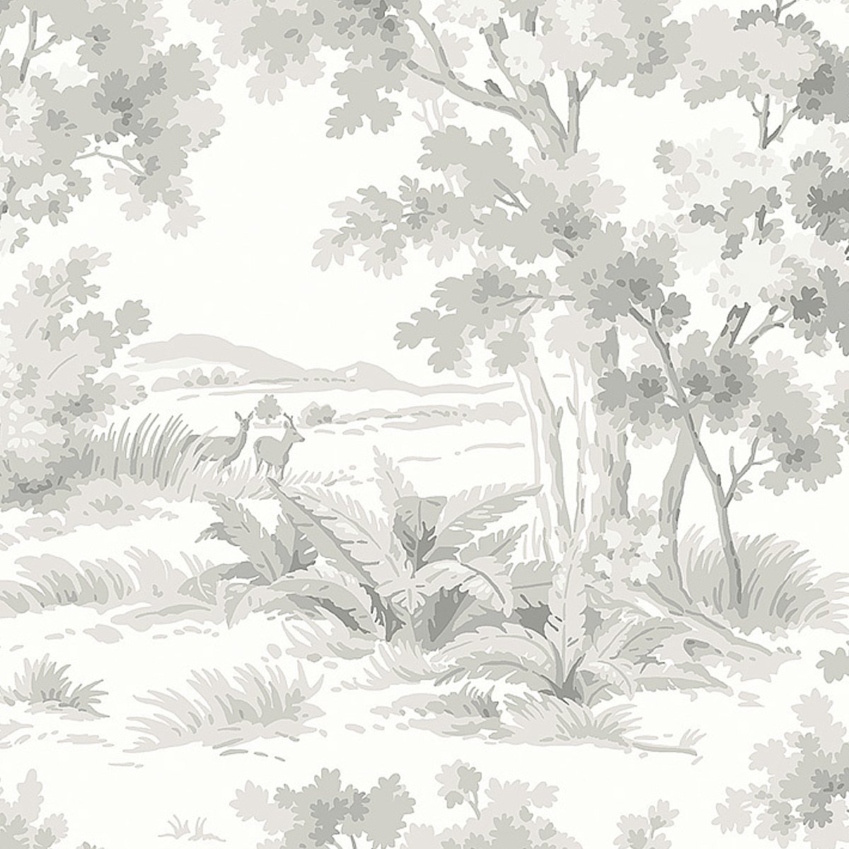 7677.jpg COUNTRYSIDE MORNING GREY Wallpaper by Schumacher BORÅSTAPETER Wallpaper SCH-7677