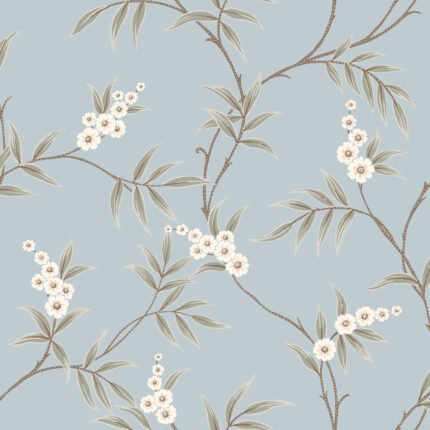 FLORAL TREE SKY Wallpaper by Schumacher BORÅSTAPETER Wallpaper SCH-7762