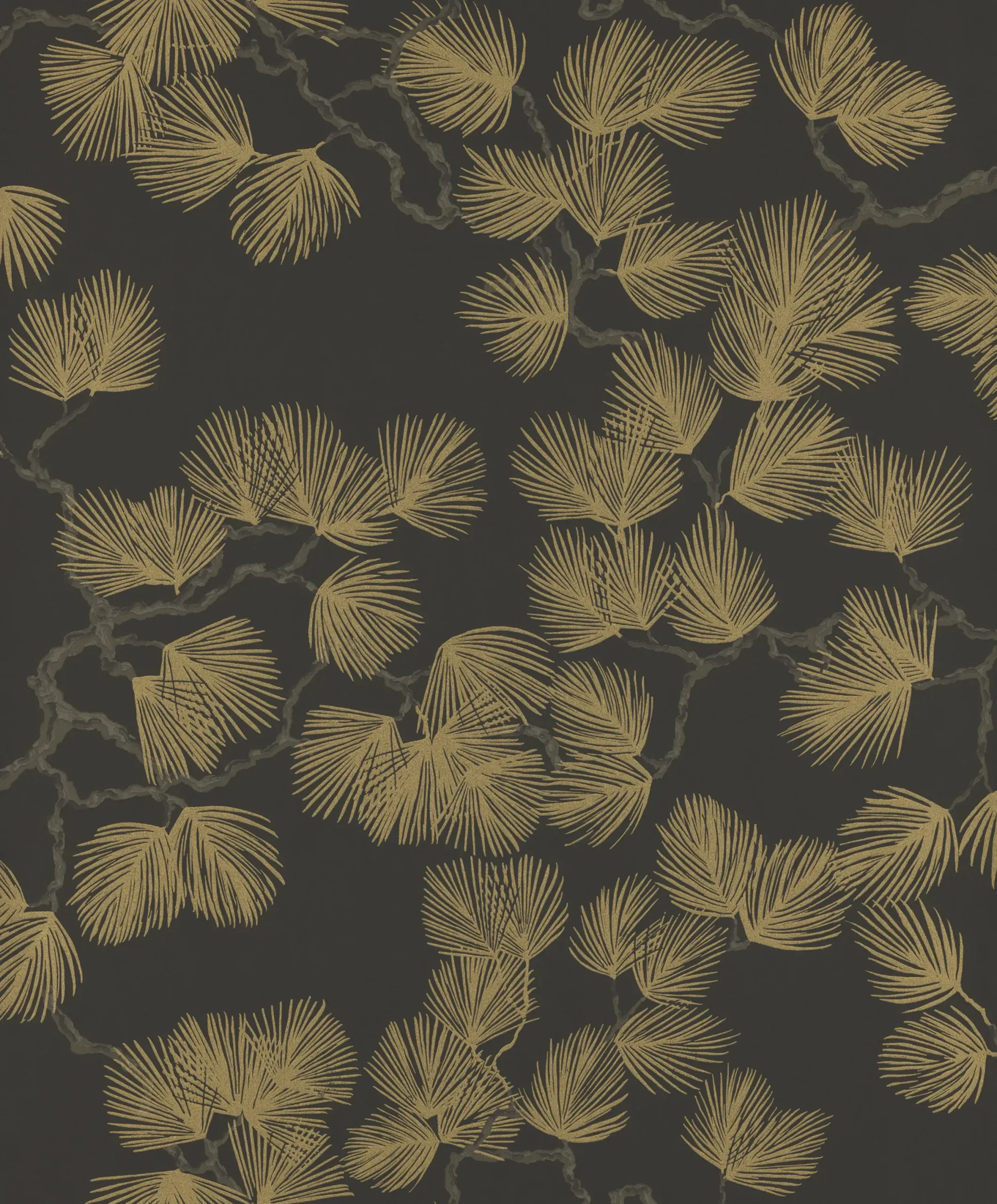 Pine Black Botanical Wallpaper by Sandberg