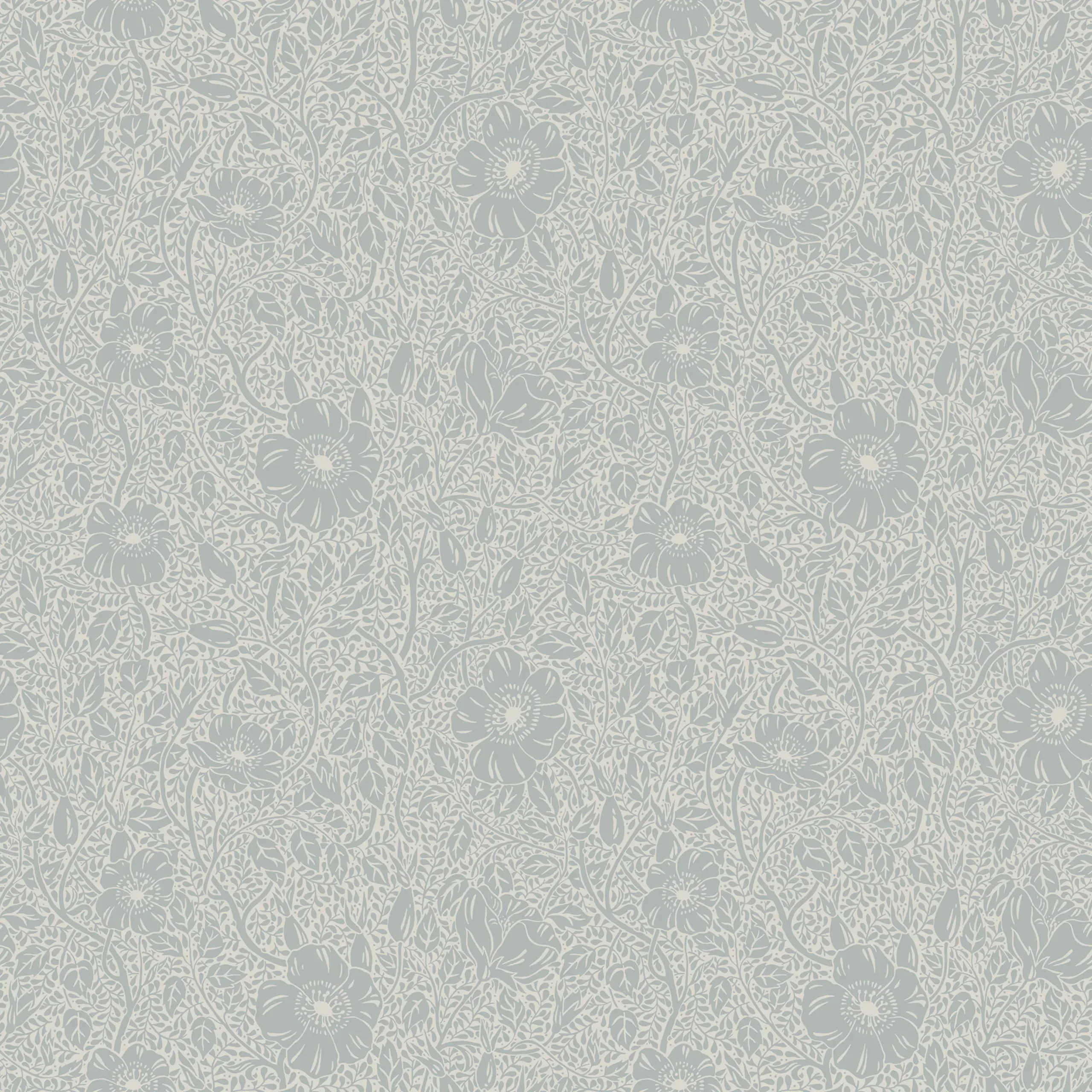 Anton Misty Blue Floral Wallpaper by Sandberg