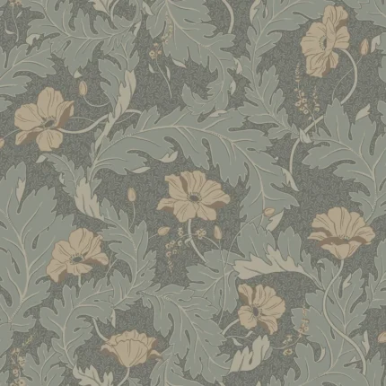 Charlotta Forest Green Floral Wallpaper by Sandberg