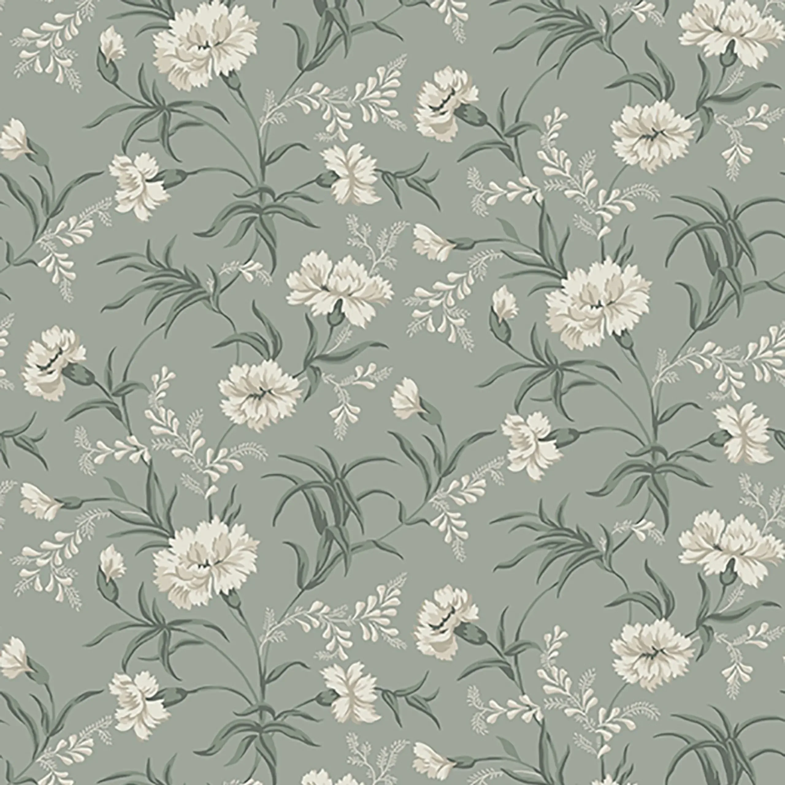 Emilie Garden Green Floral Wallpaper by Sandberg