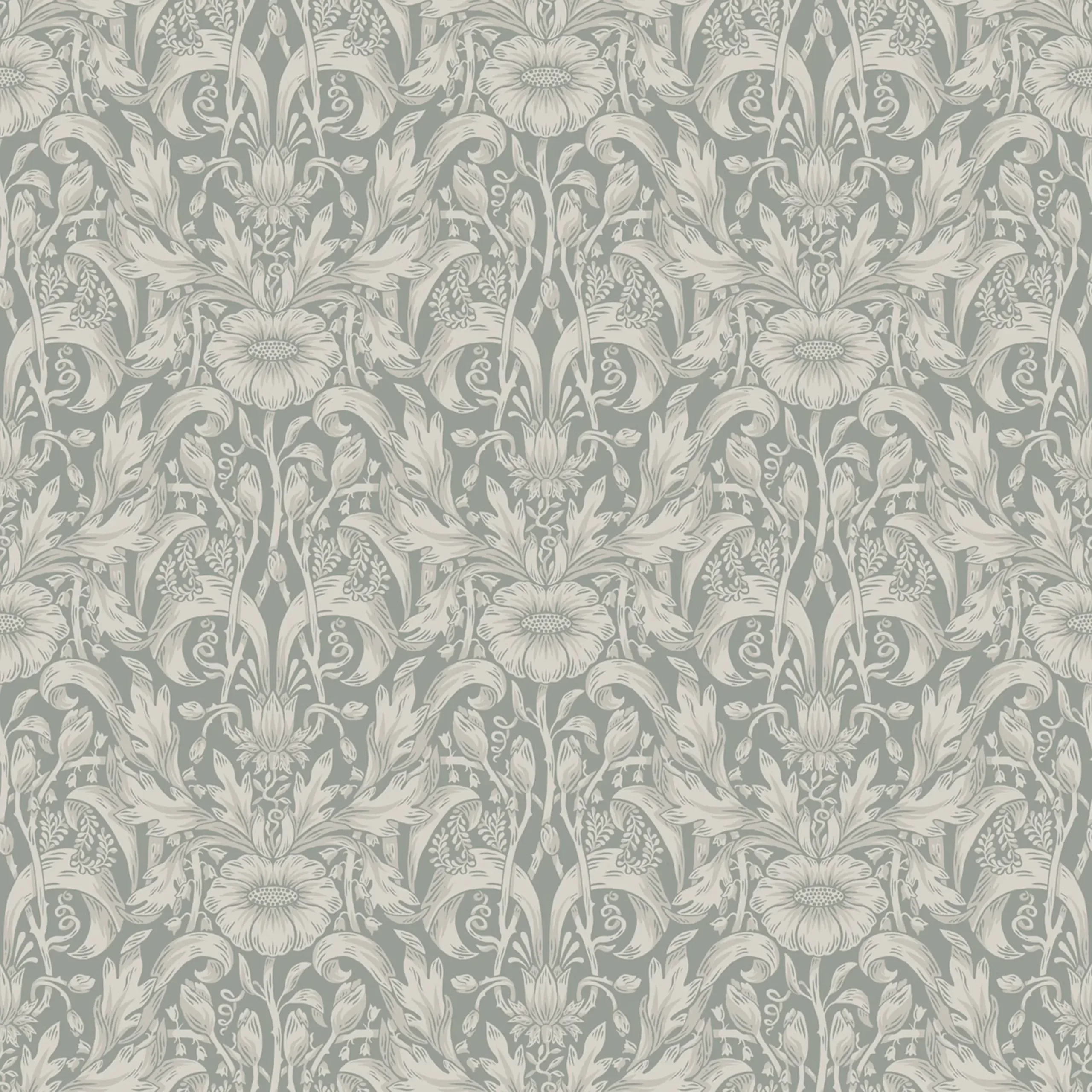 Emil Garden Green Floral Wallpaper by Sandberg