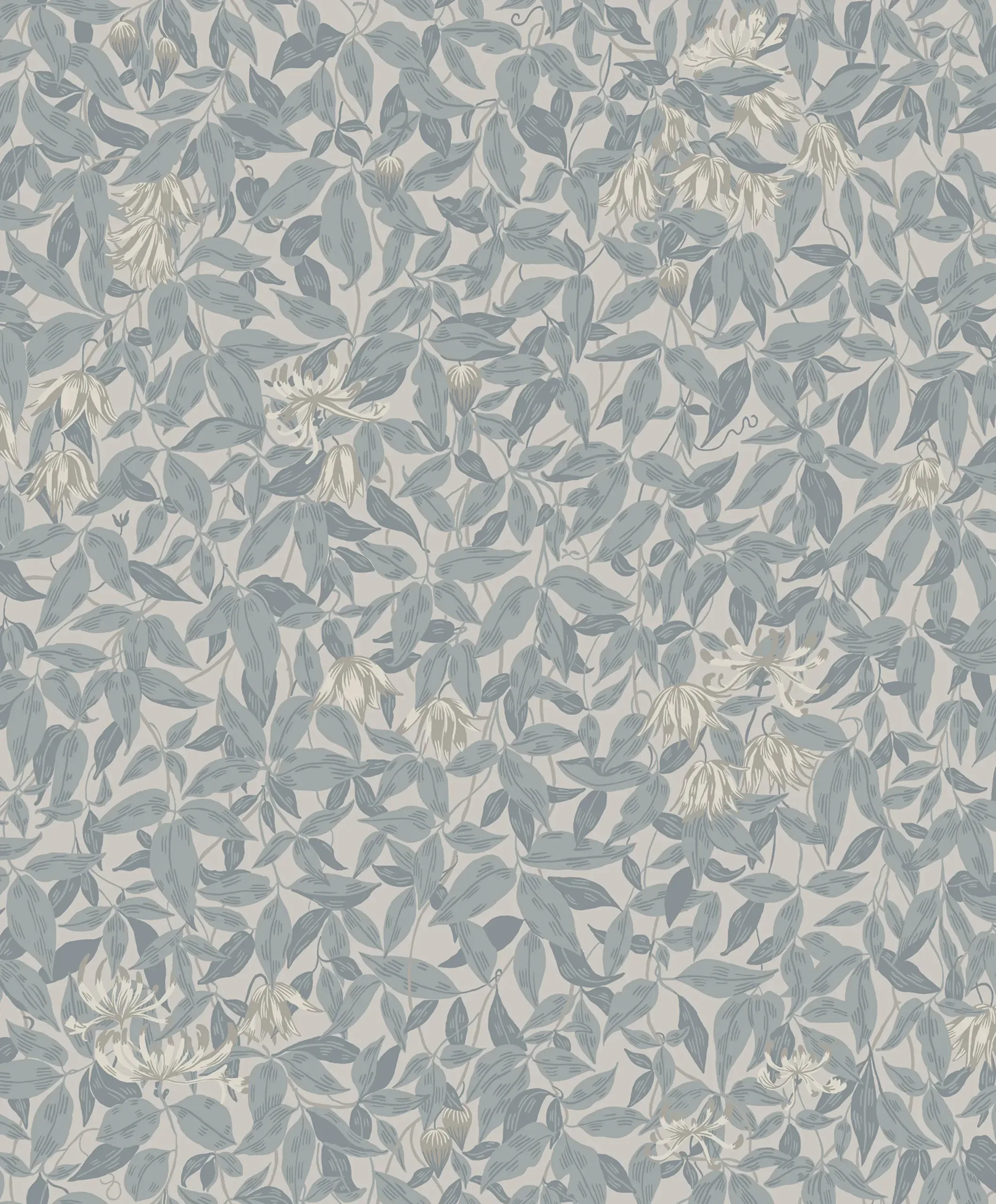 Linnea Misty Blue Floral Wallpaper by Sandberg