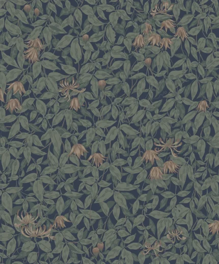 Linnea Midnight Blue Floral Wallpaper by Sandberg