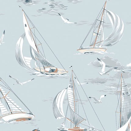 SAILBOATS SKY Wallpaper by Schumacher