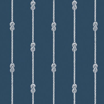 KNOT STRIPE NAVY Wallpaper by Schumacher
