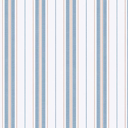 HAMNSKÄR STRIPE BLUE AND RED Wallpaper by Schumacher